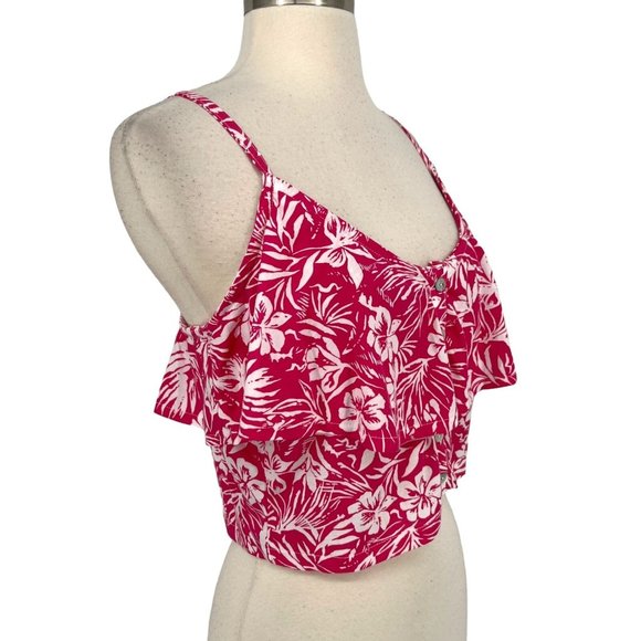 Roxy Electric Feels Tropical Tank Top Pink and White Size Small - Picture 3 of 7